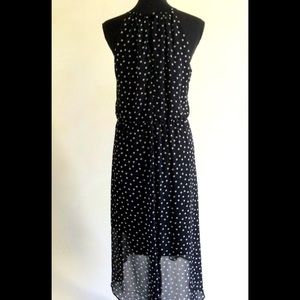 WHBM Polka Dot Halter Neck Dress in Black/White Size 6